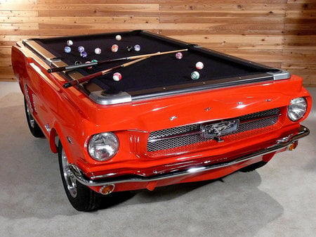 A 1965 Mustang pool table can be parked in your home