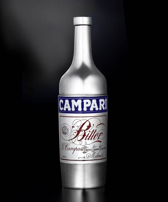 A Campari bottle stylized cocktail shaker is one of the rarest and most desirable