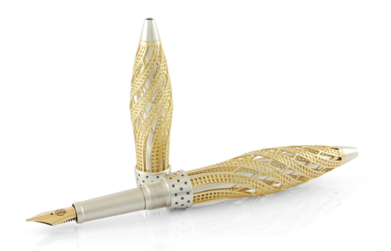 Diamond studded pens and cuff links pay tribute to Londons Gherkin building Diamond studded pens and cuff links pay tribute to Londons Gherkin building
