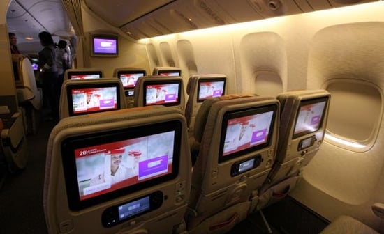 Emirates includes the largest in flight HD enabled display screens on aircraft