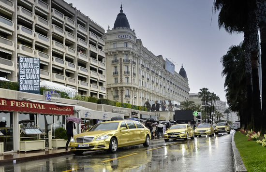 Gold Mercedes Benz cars will ferry celebrities at the Cannes Film Festival Gold Mercedes Benz cars will ferry celebrities at the Cannes Film Festival