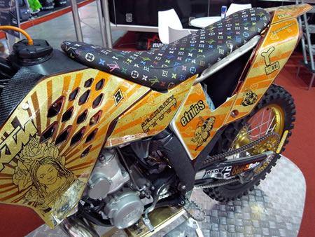 KTM 250 bike gets a touch of luxury with Louis Vuitton seat