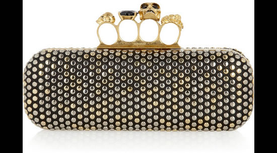 McQueens Swarovski studded skull knuckle box clutch is wickedly beautiful McQueens Swarovski studded skull knuckle box clutch is wickedly beautiful