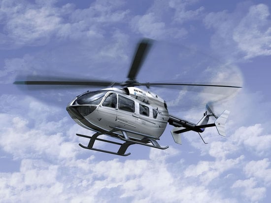 Mercedes Benz Style EC145 Luxury Helicopter takes off