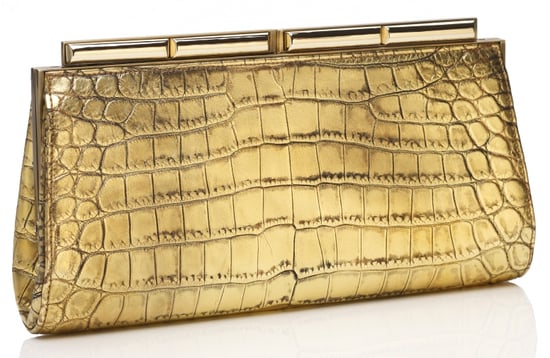 Judith Leiber Aurelie Crocodile Handbag in Antique Gold