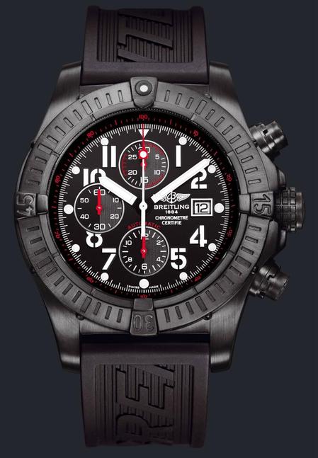 Breitling Super Avenger Blacksteel Chronograph is appealing in black Breitling Super Avenger Blacksteel Chronograph is appealing in black