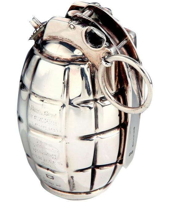 Mappin and Webb Sterling Silver grenade cigar lighter