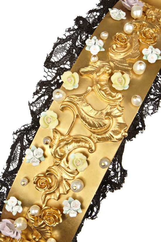 Dolce & Gabbana Swarovski pearl embellished gold tone belt Dolce & Gabbana Swarovski pearl embellished gold tone belt
