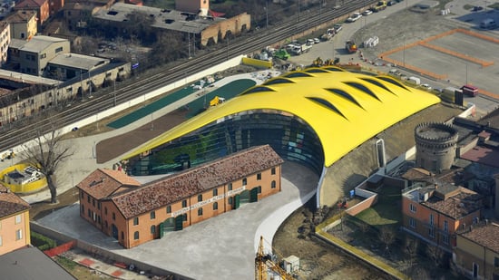 Enzo Ferrari Museum is a pilgrimage site for car buffs as well as architects