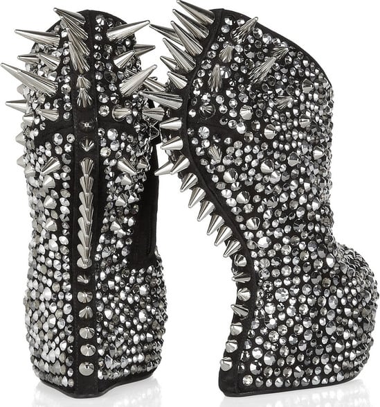 Giuseppe Zanotti Swarovski crystal and spike embellished wedge boots Giuseppe Zanotti Swarovski crystal and spike embellished wedge boots