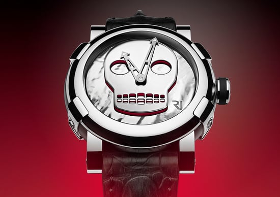 RJ Romain Jerome watch collection by John M Armleder features skull motif