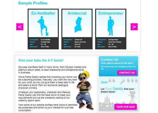 The worlds first celebrity sperm donor service launched The worlds first celebrity sperm donor service launched