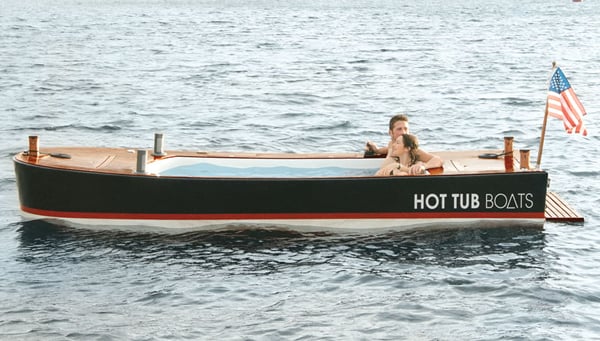 16 feet boat boasts of an eight foot long hot tub! 16 feet boat boasts of an eight foot long hot tub!