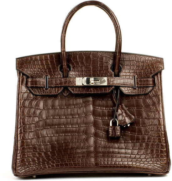 2008 Hermes dark brown crocodile Birkin bag sold for $59,000 at auction