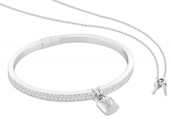 Lockit diamond bracelet in white gold, Louis Vuitton