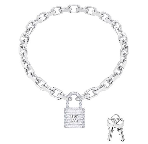 Lockit diamond pendant in white gold, Louis Vuitton