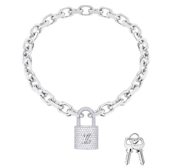 Lockit diamond bracelet in white gold, Louis Vuitton